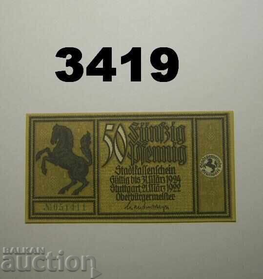 Stuttgart 50 pfennig 1922 Германия с цена € 1.00 | 1.96 лв.