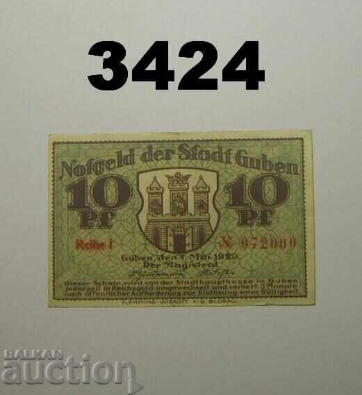 Guben 10 pfennig 1920 Germania