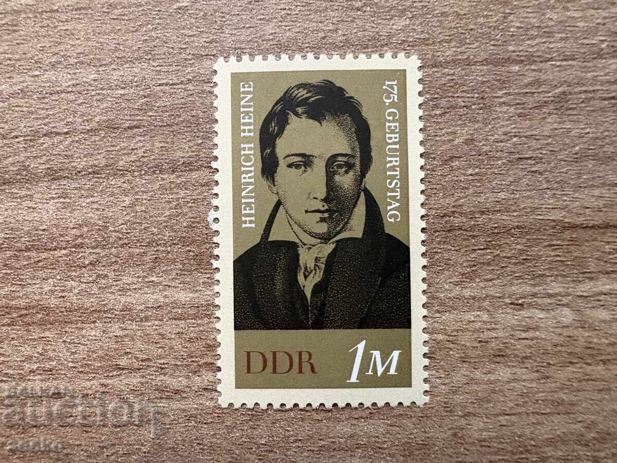 ГДР - 175 г. от рождението на Хайнрих Хайне. Поет (1972) MNH