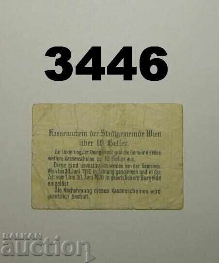 Vienna 10 heller 1920 Austria with price € 0.50 | 0.98 BGN