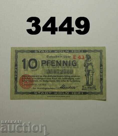 Köln 10 pfennig 1921 Germania