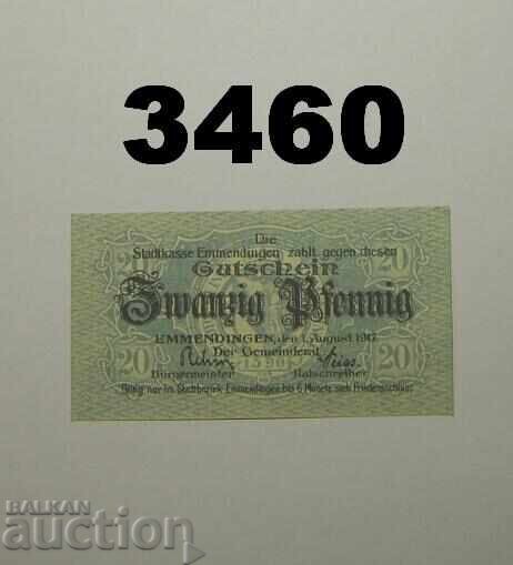 Emmendingen 20 pfennig 1917 Германия