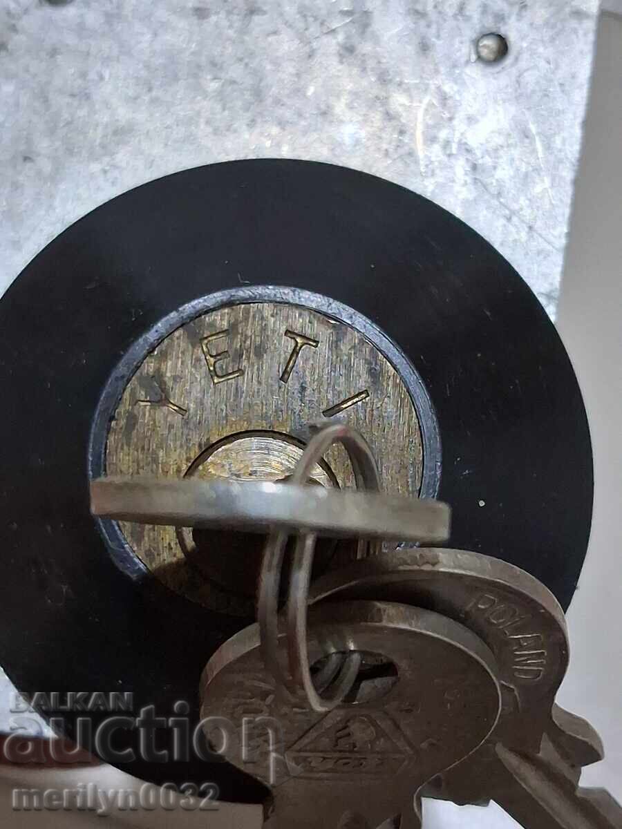 Încuietoare veche YETI cu cheie pentru dulap, anii '70-'80 ai secolului XX - 6