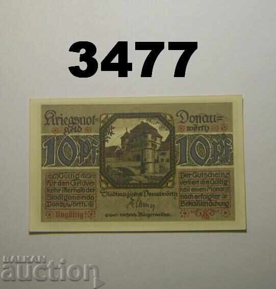 "Ungültig!" Donauwörth 10 pfennig 1918 Germania