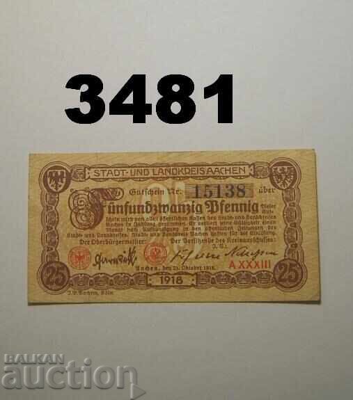 Aachen 25 pfennig 1918 Германия
