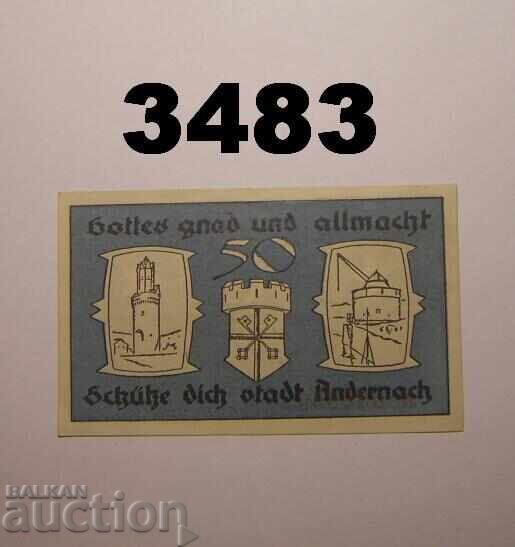 Andernach 50 pfennig 1920 Γερμανία με τιμή € 1.00 | 1.96 BGN