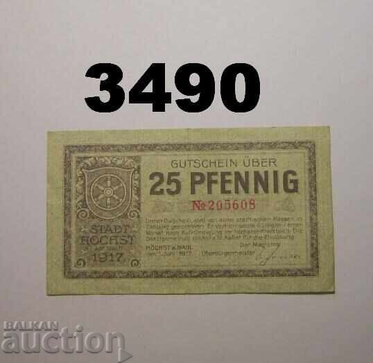 Höchst a. M. 25 pfennig 1917 Γερμανία