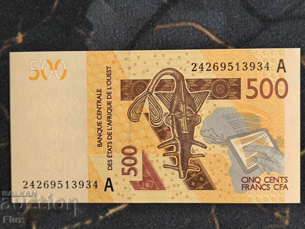 Bancnota - Coasta de Fildes - 500 franci UNC | 2012 cu preț € 5.00 | 9.78 BGN