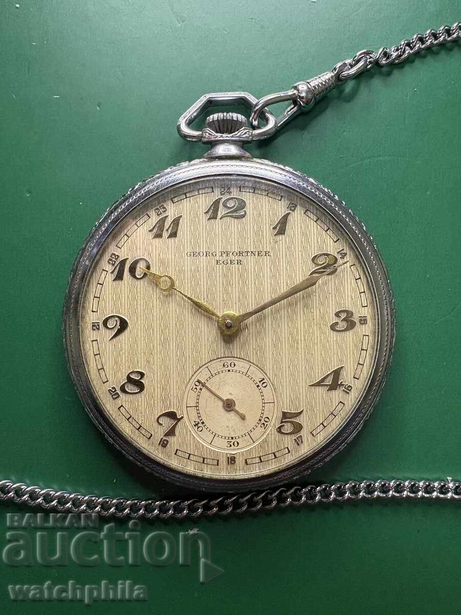 Σπάνιο ελβετικό ρολόι τσέπης Georg Pfortnet Eger. Λειτουργεί με τιμή € 13.00 | 25.43 BGN