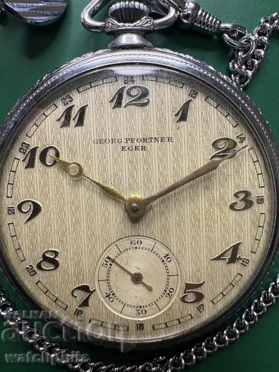 Δημοπρασία Σπάνιο ελβετικό ρολόι τσέπης Georg Pfortnet Eger. Λειτουργεί