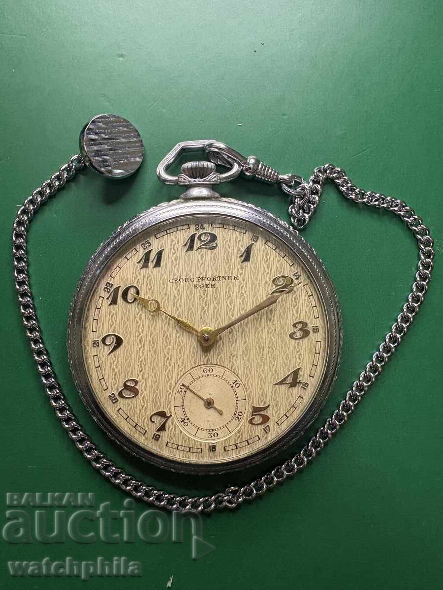 Σπάνιο ελβετικό ρολόι τσέπης Georg Pfortnet Eger. Λειτουργεί