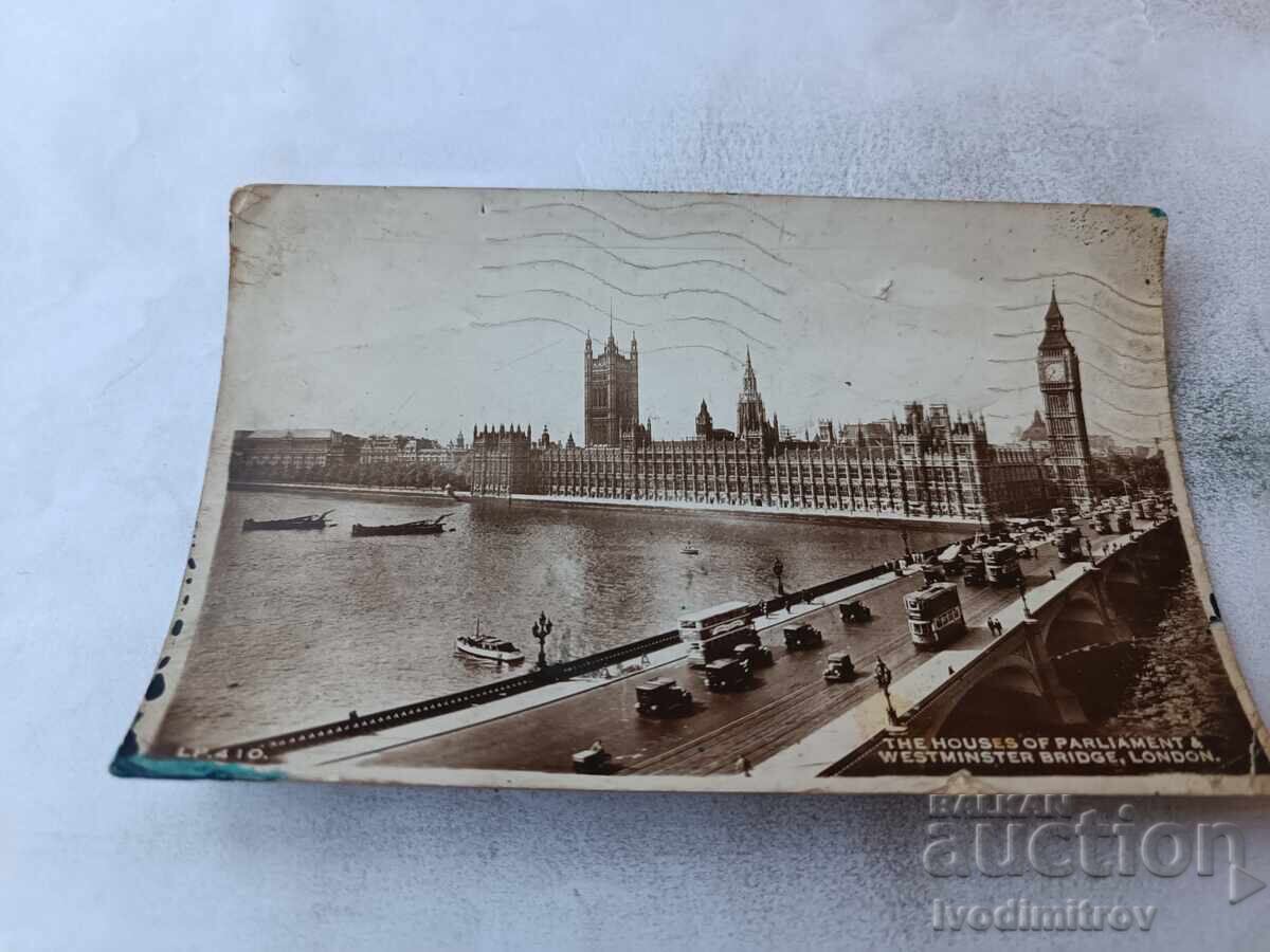 П К London The House of Parliament & Westminster Bridge 1949