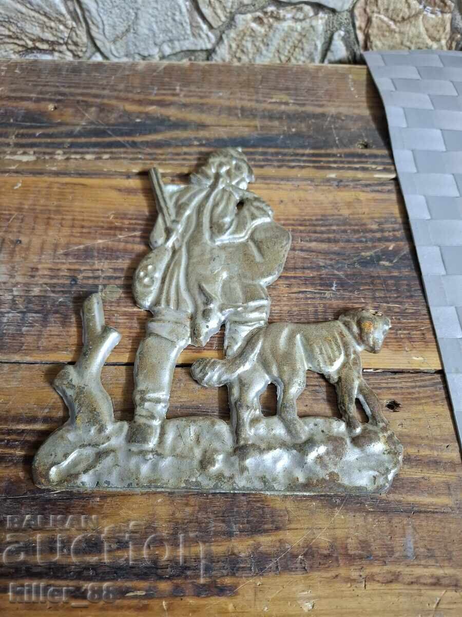 Старо метално пано ловни мотиви - 5