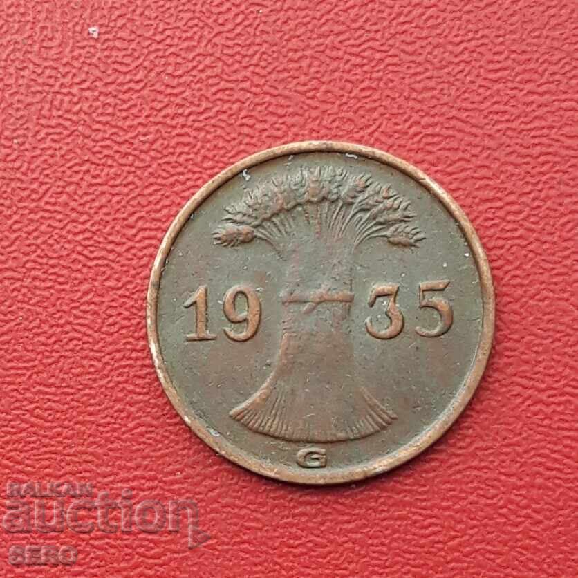 Германия-1 пфениг 1935 G-Карлсруе с цена € 0.50 | 0.98 лв.
