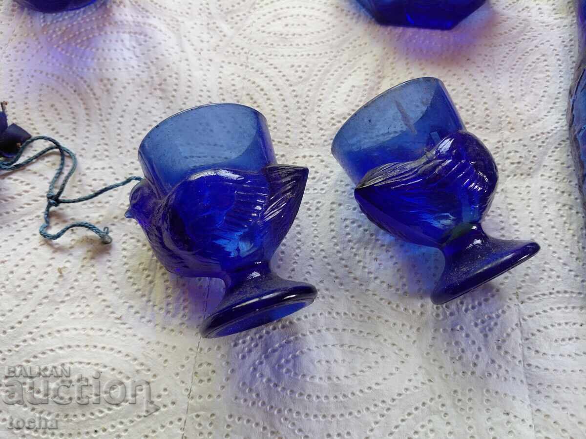 Auction  Set, blue glass, well-preserved