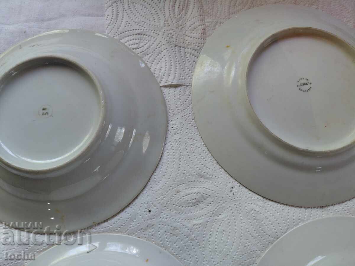 Porțelan bulgăresc vechi, farfurii, lot de patru - 6