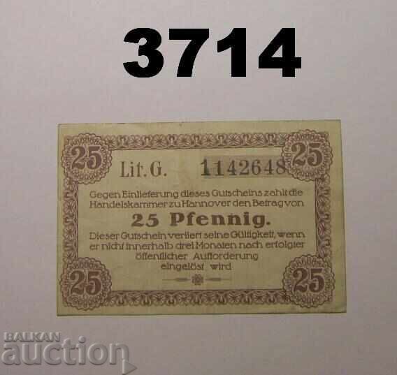 Αννόβερο 25 πφένιχ 1920 Γερμανία με τιμή € 0.80 | 1.56 BGN