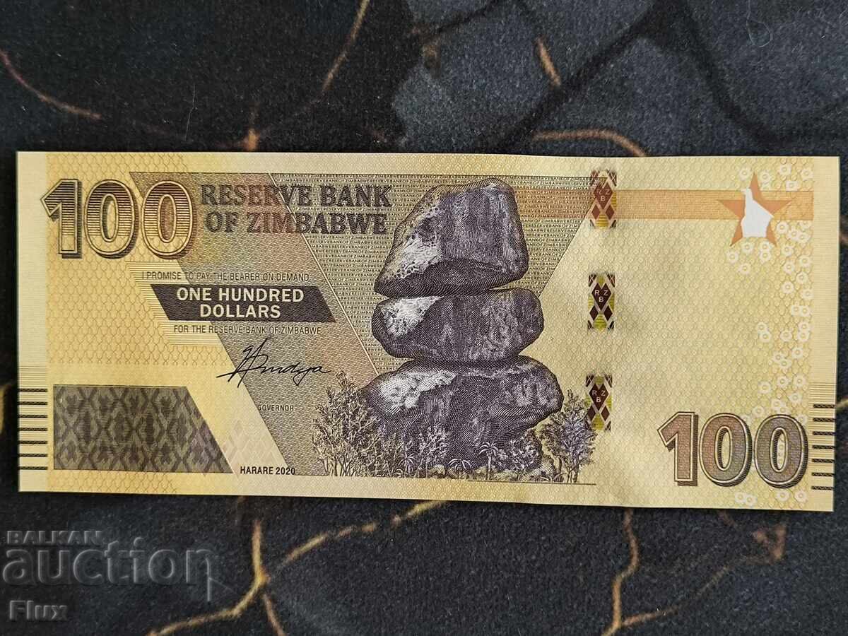 Τραπεζογραμμάτιο - Ζιμπάμπουε - 100 δολάρια UNC | 2020