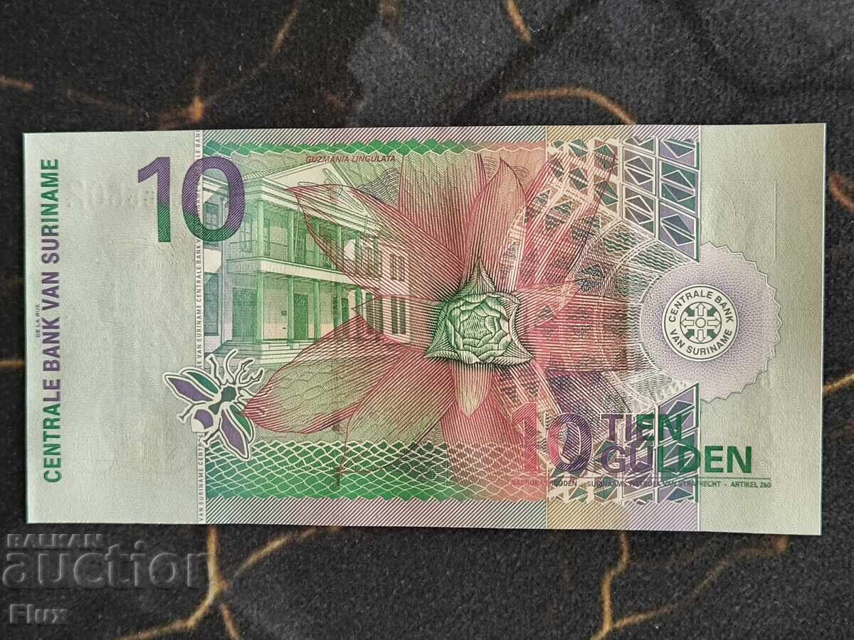 Bancnotă - Surinam - 10 guldeni UNC | 2000 cu preț € 6.00 | 11.74 BGN