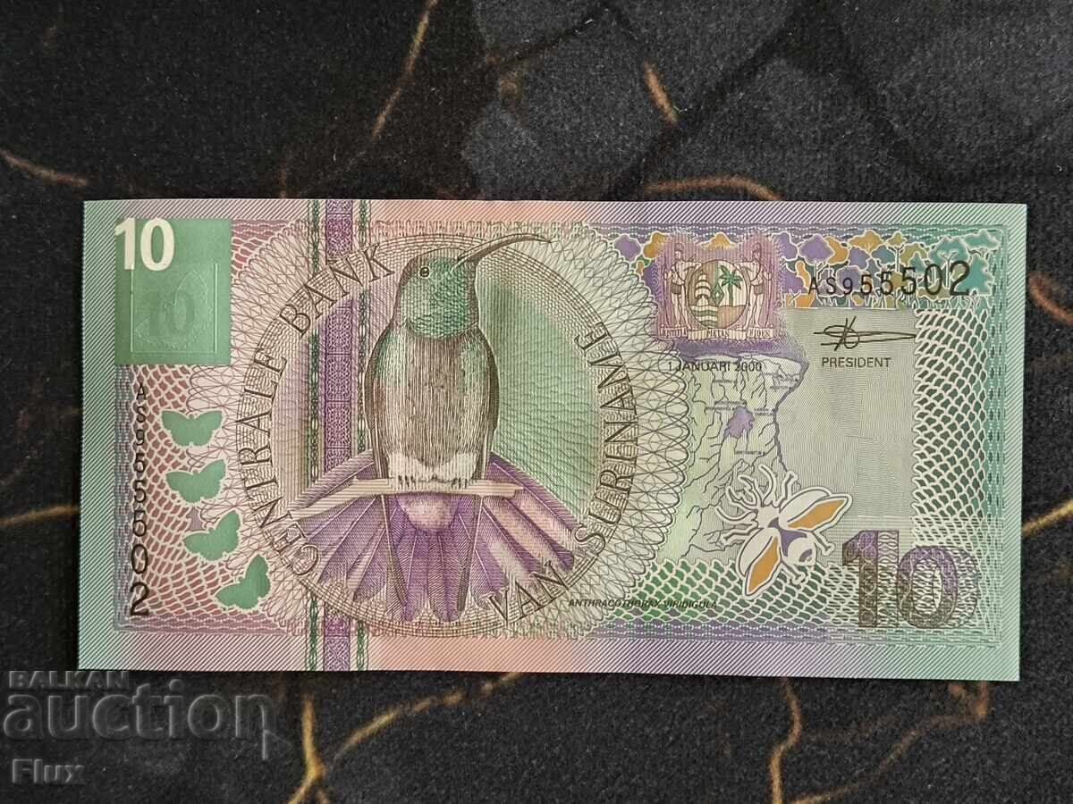Bancnotă - Surinam - 10 guldeni UNC | 2000