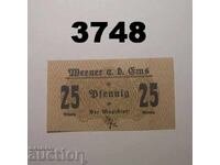 Weener a. d. Ems 25 pfennig 1920 Германия