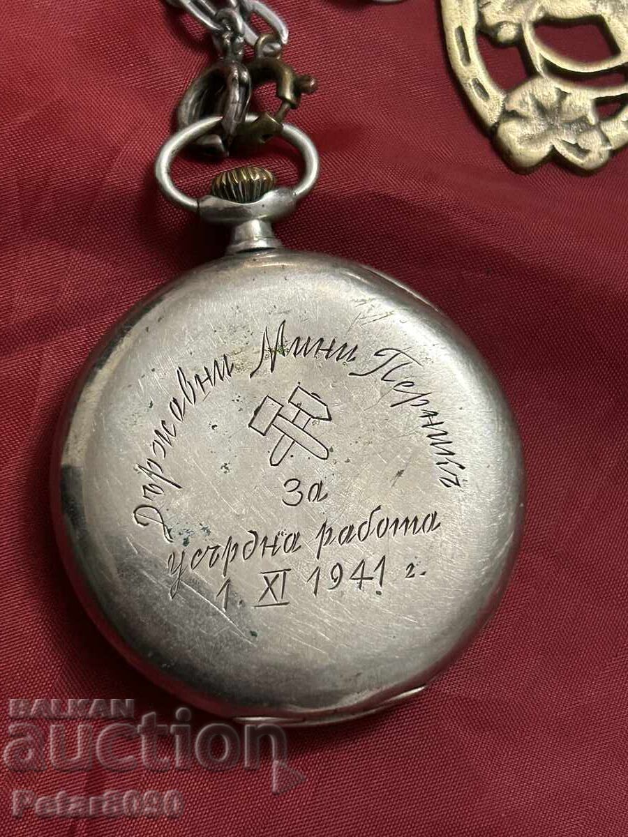 Ceas de buzunar Omega Minele de Stat Pernik 1941 funcționează Rar - 5