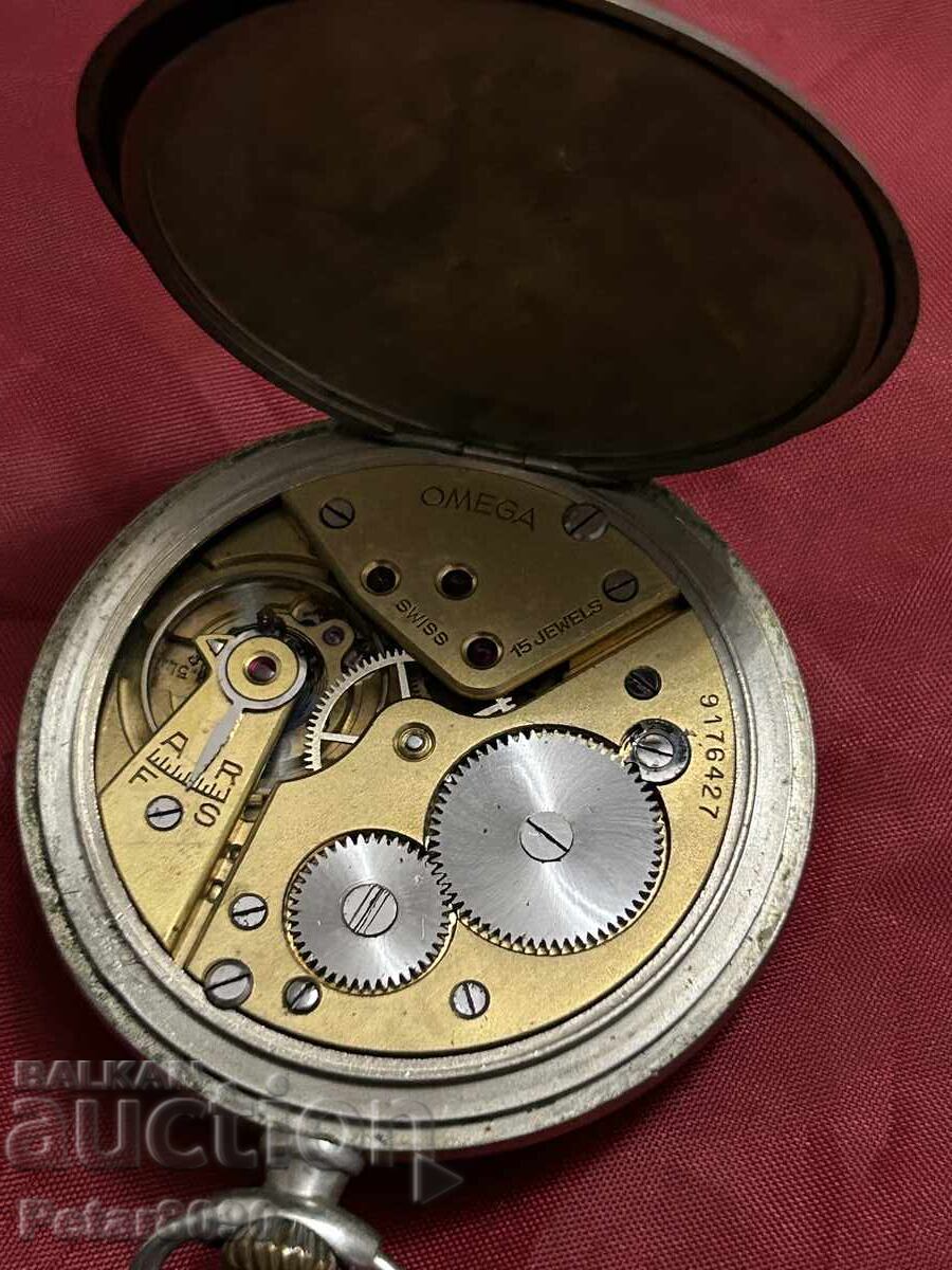 Ceas de buzunar Omega Minele de Stat Pernik 1941 funcționează Rar - 7