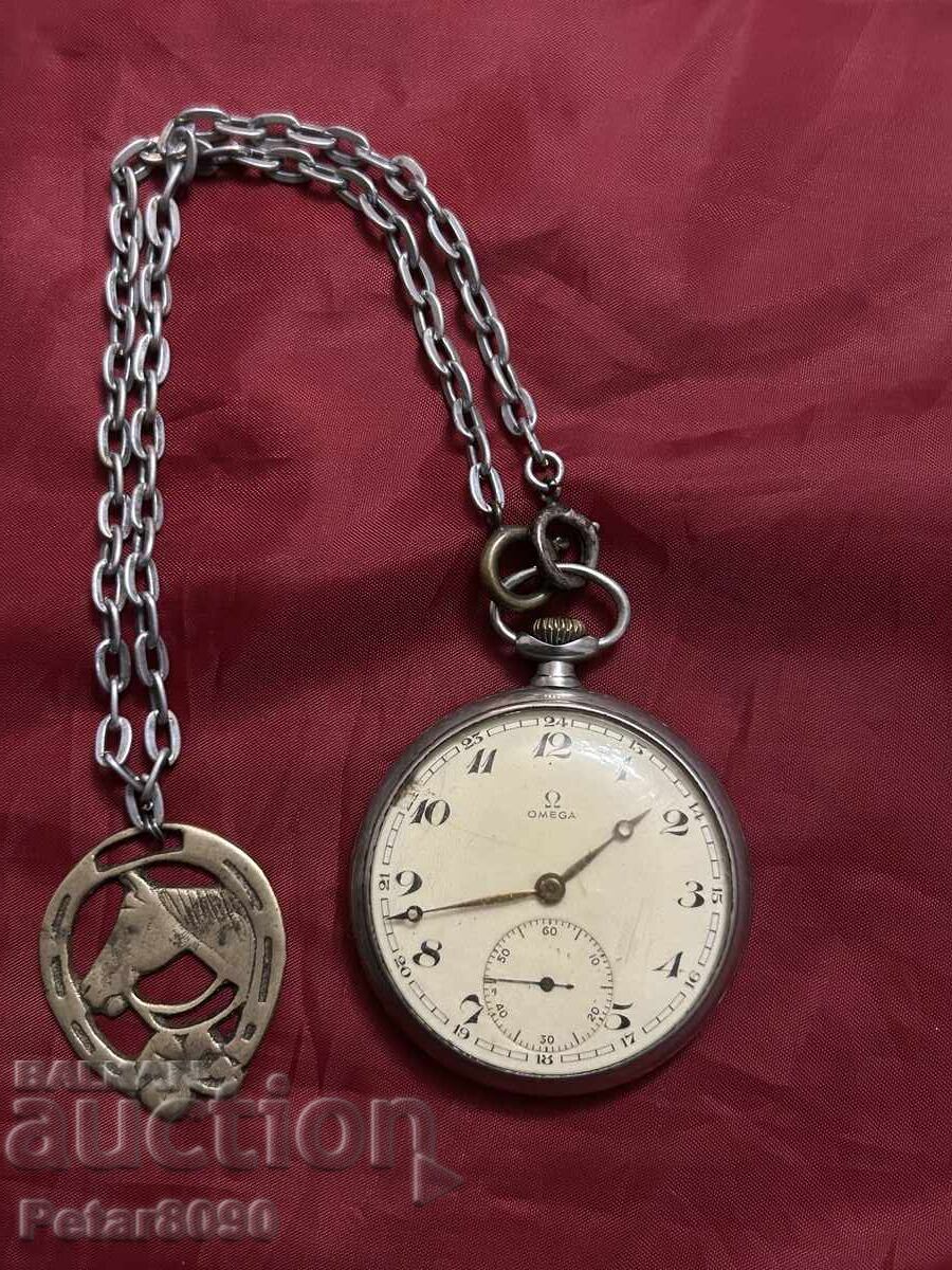 Ceas de buzunar Omega Minele de Stat Pernik 1941 funcționează Rar