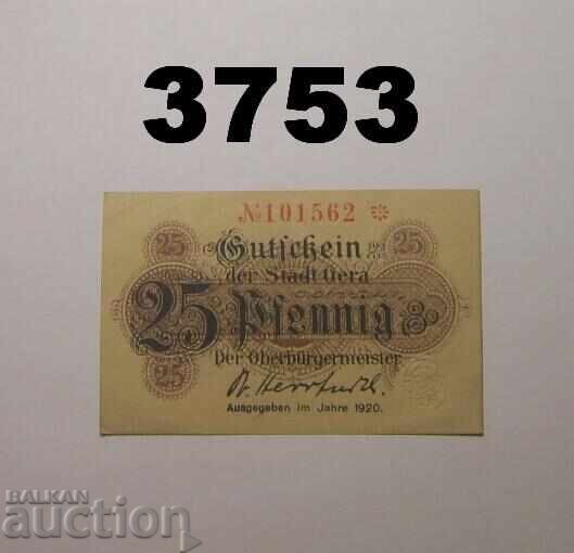 Gera 25 pfennig 1920 Германия