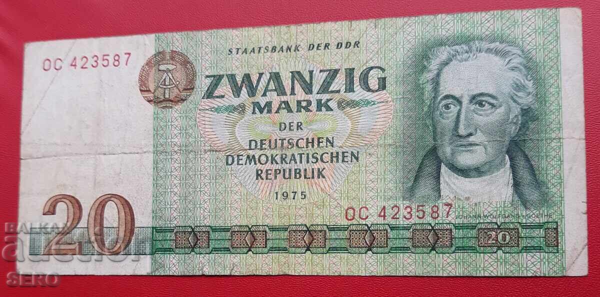Τραπεζογραμμάτιο-Γερμανία-ΓΛΔ-20 μάρκα 1975