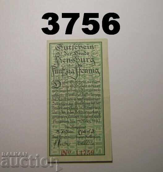 Flensburg 50 pfennig 1920 Germany with price € 0.80 | 1.56 BGN