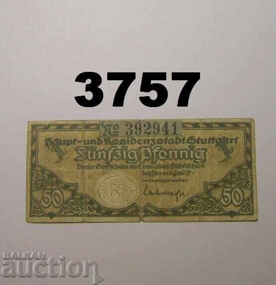 Stuttgart 50 pfennig bis 1919 Германия