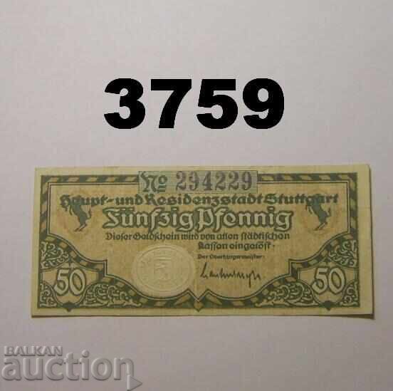 Stuttgart 50 pfennig până în 1919 Germania