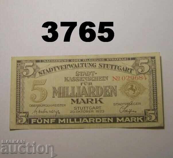 Stuttgart 5 miliarde mărci 1923 Germania