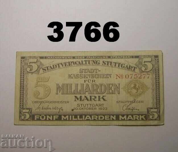 Stuttgart 5 miliarde mărci 1923 Germania