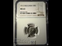 50 stotinki 1913 ms63