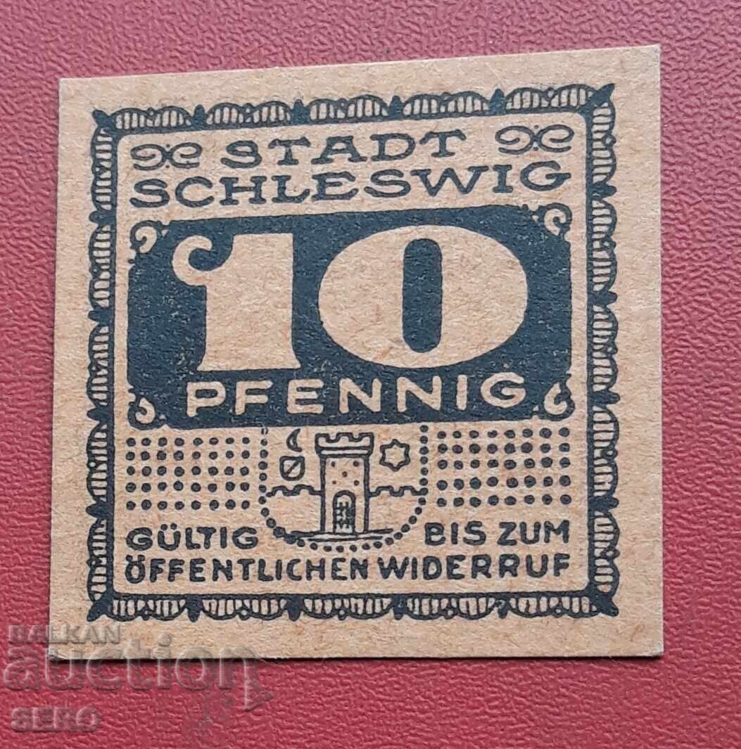 Bancnotă-Germania-Schleswig-10 pfennigi 1920