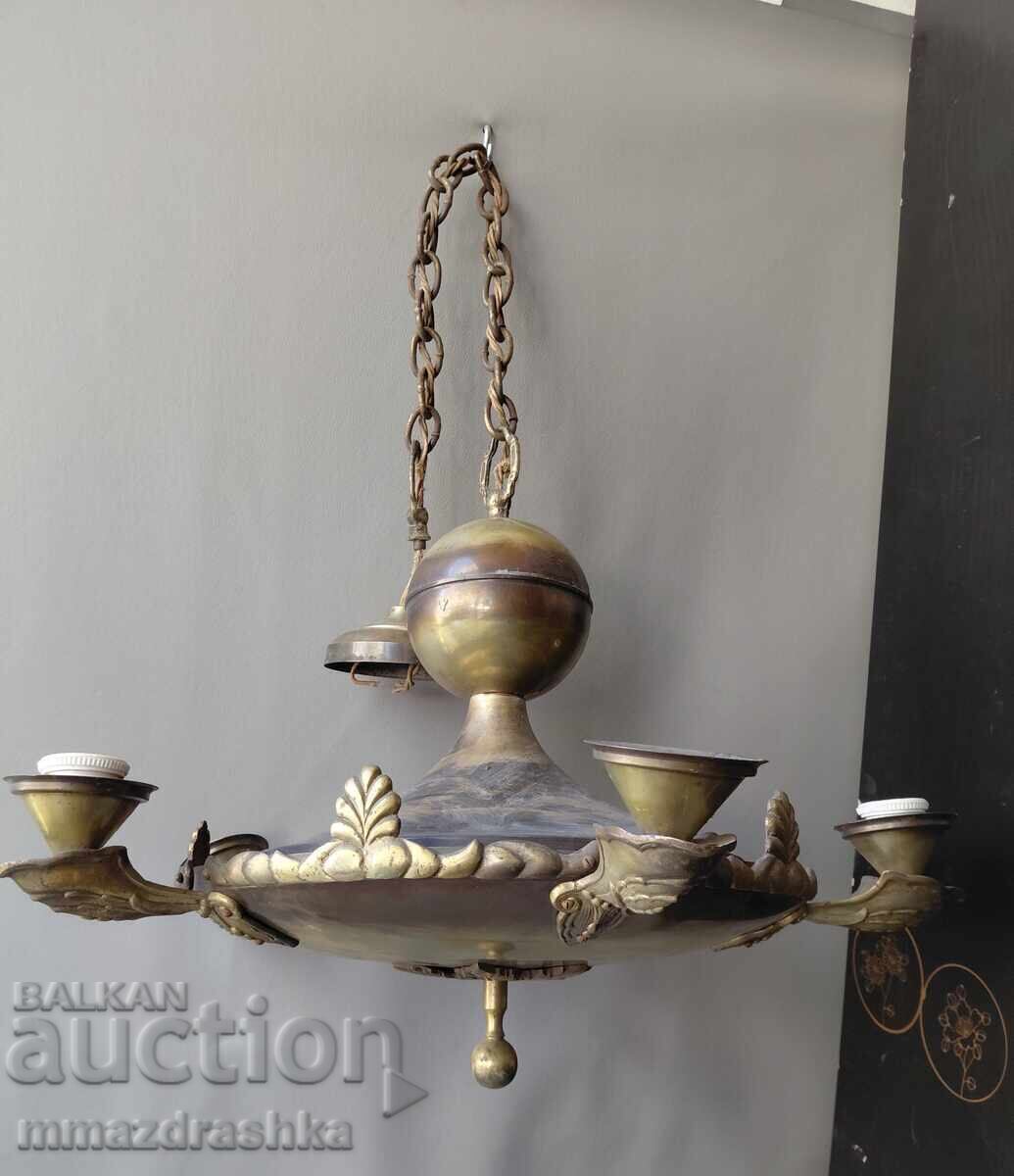 Bronze chandelier over 100 years old with price € 0.01 | 0.02 BGN