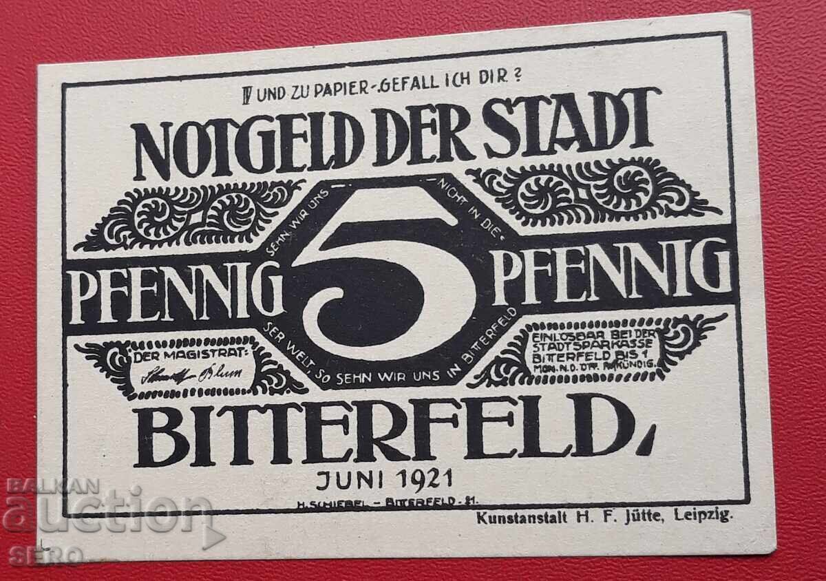Banknote-Germany-Saxony-Bitterfeld-5 pf. 1921-one-sided