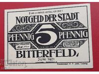 Τραπεζογραμμάτιο-Γερμανία-Σαξονία-Bitterfeld-5 pf. 1921-μονόπλευρο
