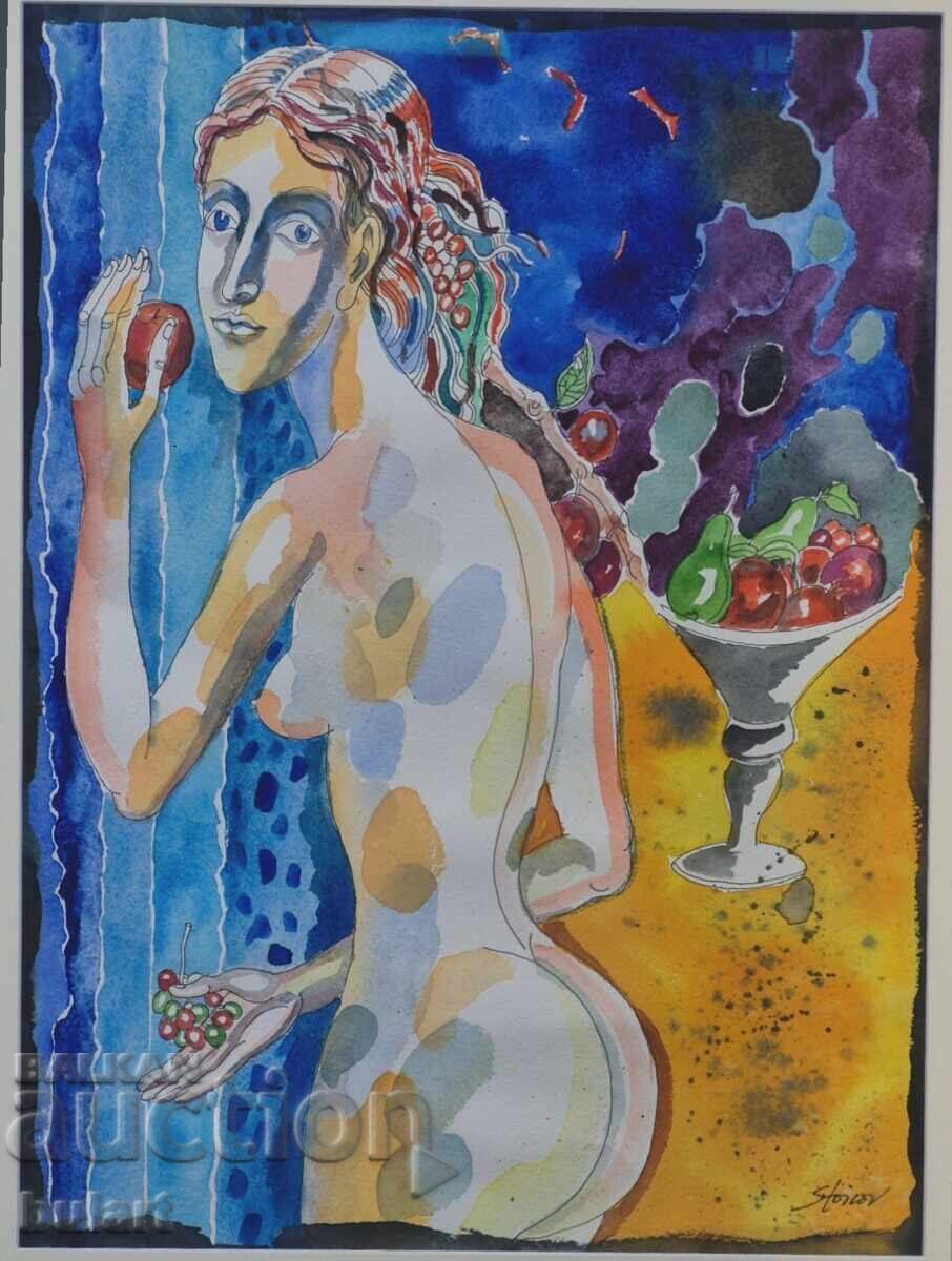 Stoimen Stoilov "Nocturn" acuarelă 39x53cm cu preț € 1590.00 | 3109.78 BGN