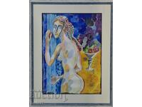 Stoimen Stoilov "Nocturn" acuarelă 39x53cm