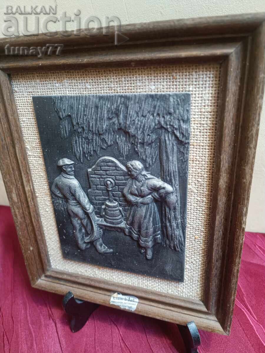 Παράδοση Πρωτότυπος πίνακας με μέταλλο, σπάνιος, ανάγλυφος