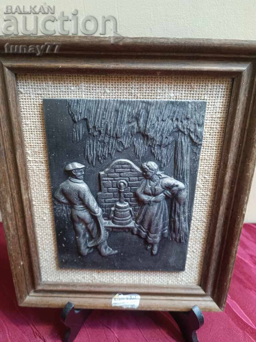 Πρωτότυπος πίνακας με μέταλλο, σπάνιος, ανάγλυφος