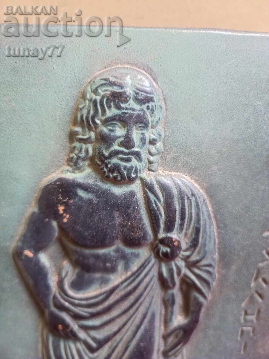Licitație Esculap, zeul grec al sănătății, statuetă din piatră, decorațiune