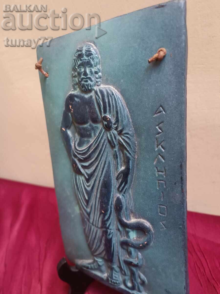 Esculap, zeul grec al sănătății, statuetă din piatră, decorațiune - 5