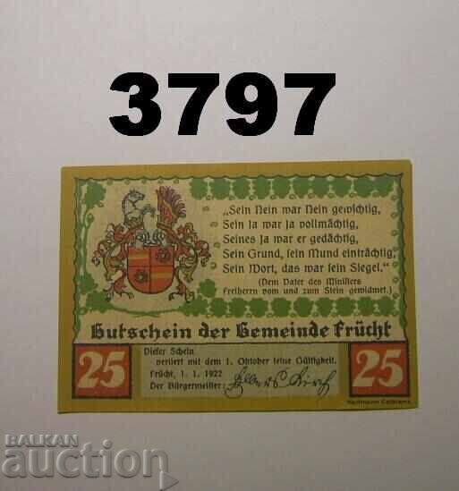 Frücht 25 pfennig 1922 Γερμανία