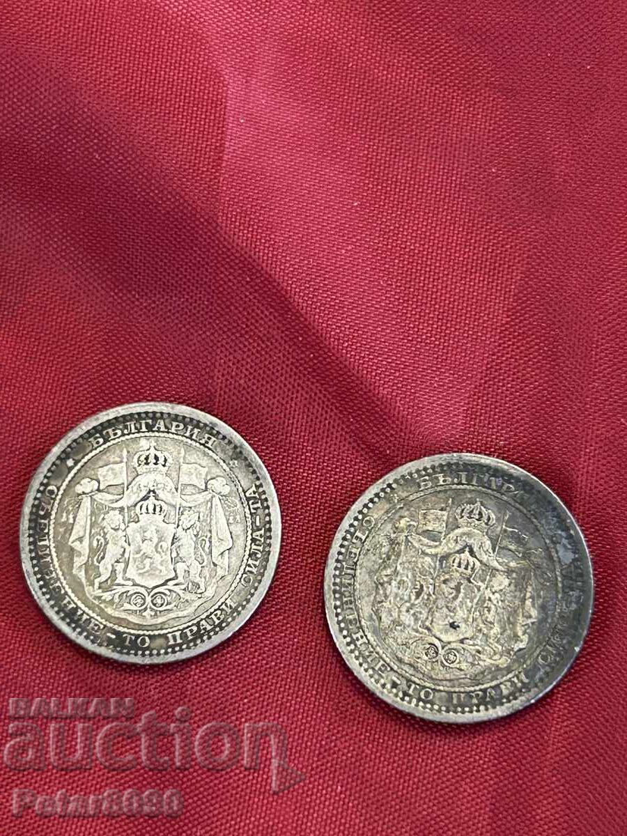 Livrarea Lot 2 bucăți 50 stotinki 1883