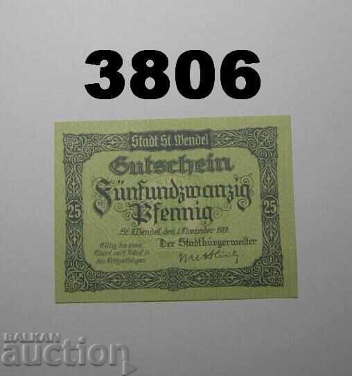 St. Wendel 25 pfennig 1919 Germany