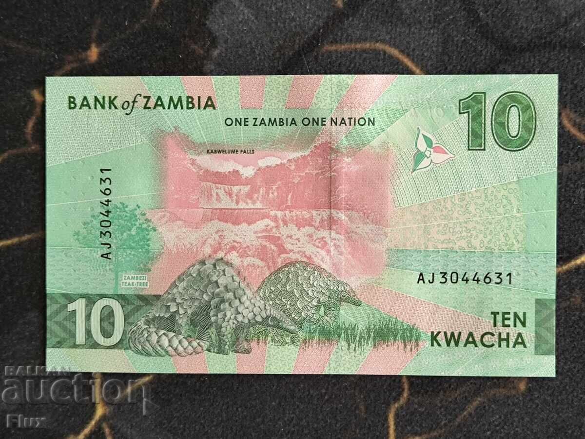 Bancnotă - Zambia - 10 kwacha UNC | 2025 cu preț € 2.60 | 5.09 BGN